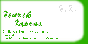 henrik kapros business card